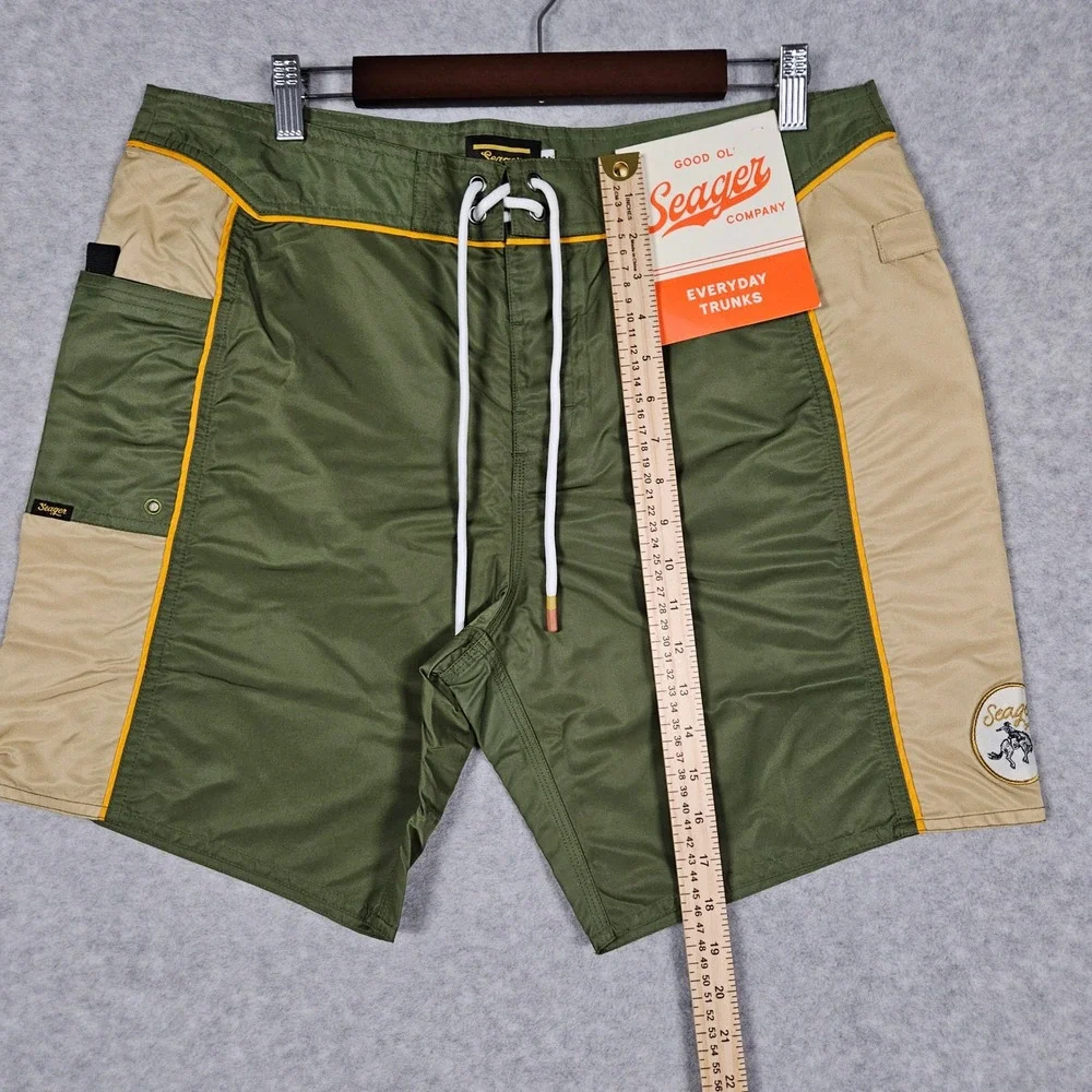 Seager Co (Men's 34) Green Everyday Holster Trunk Board Shorts Swim Surf Shorts